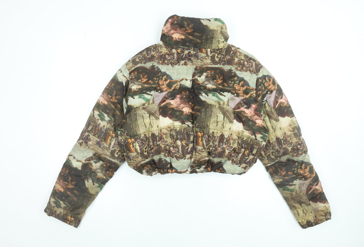 Missguided Womens Multicoloured Cropped Puffer Jacket Size 6