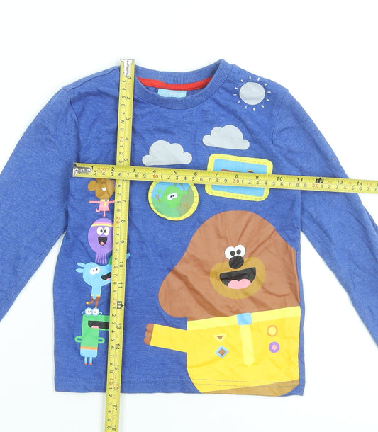 Boys UK Size 3-4 Years St. Bernard for Dunnes Stores Blue Basic Pullover T-Shirt