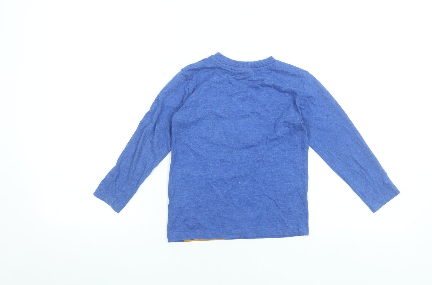 Boys UK Size 3-4 Years St. Bernard for Dunnes Stores Blue Basic Pullover T-Shirt
