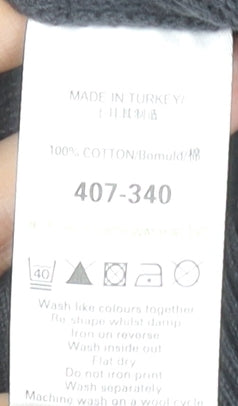 Next Men's Black XL V-Neck Cotton Pullover Jumper Classic Knit