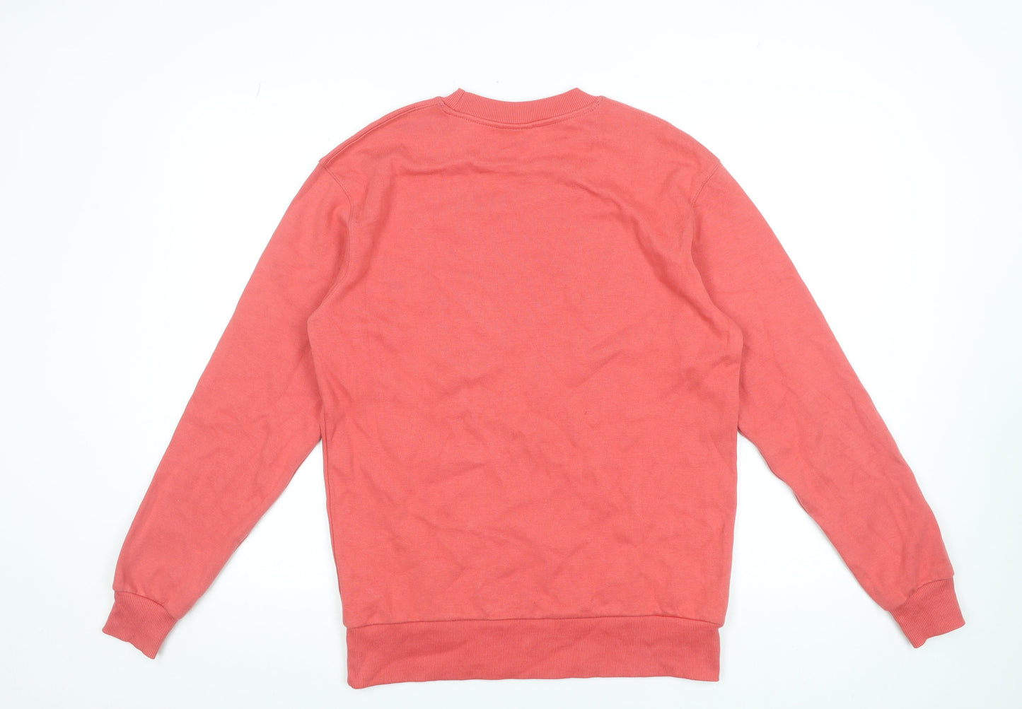 Zara Men Pink Crew Neck Cotton Sweatshirt Size S Regular Fit