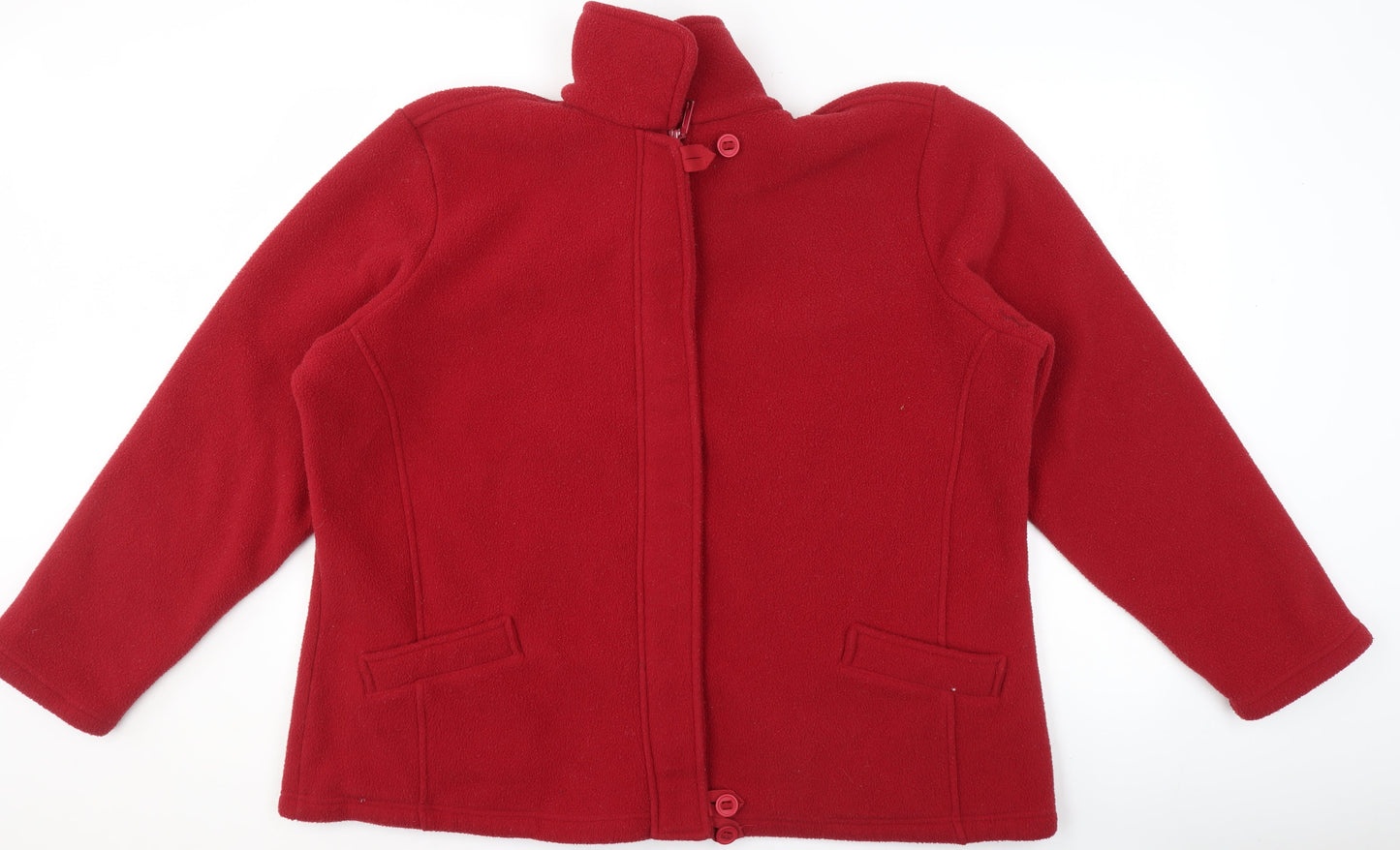 Cotton Traders Women's Red Fleece Jacket Size 26 Full Zip