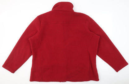 Cotton Traders Women's Red Fleece Jacket Size 26 Full Zip