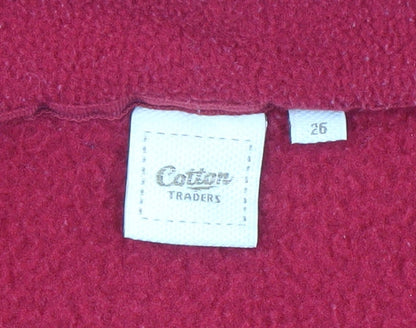 Cotton Traders Women's Red Fleece Jacket Size 26 Full Zip