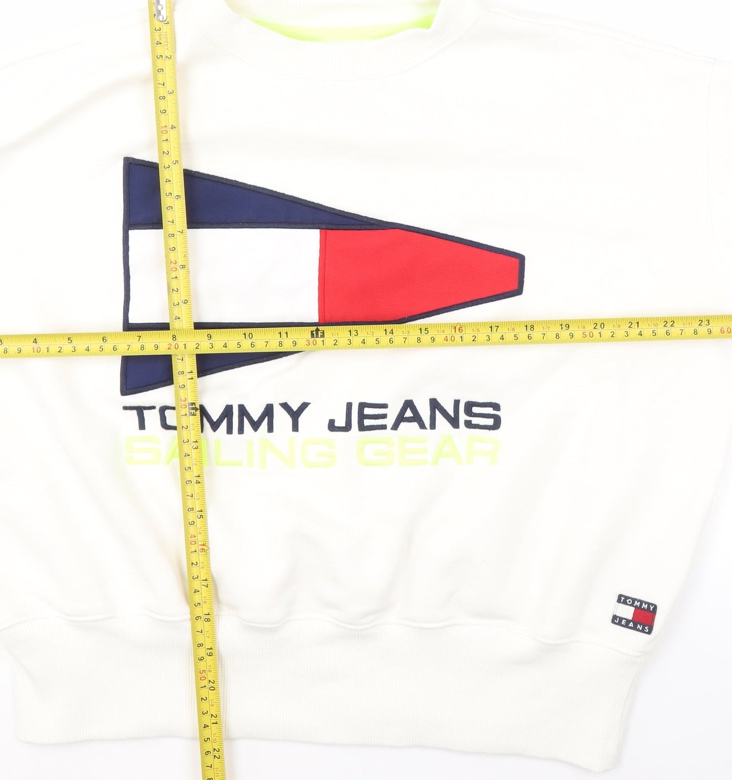 Womens UK Size XS Tommy Jeans White Pullover Sweatshirt