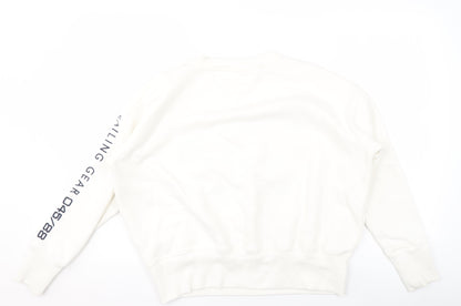 Womens UK Size XS Tommy Jeans White Pullover Sweatshirt