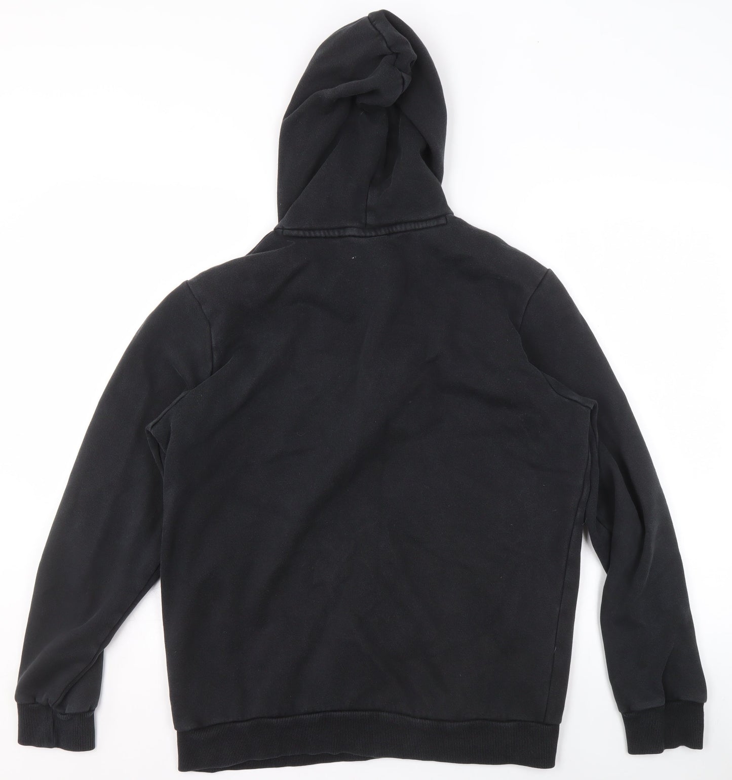 Puma Women's Black Pullover Hoodie Medium Logo Print Cotton Blend