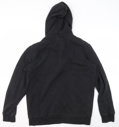 Puma Women's Black Pullover Hoodie Medium Logo Print Cotton Blend