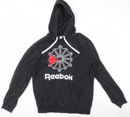 Mens UK Size M Reebok Black Pullover Hoodie
