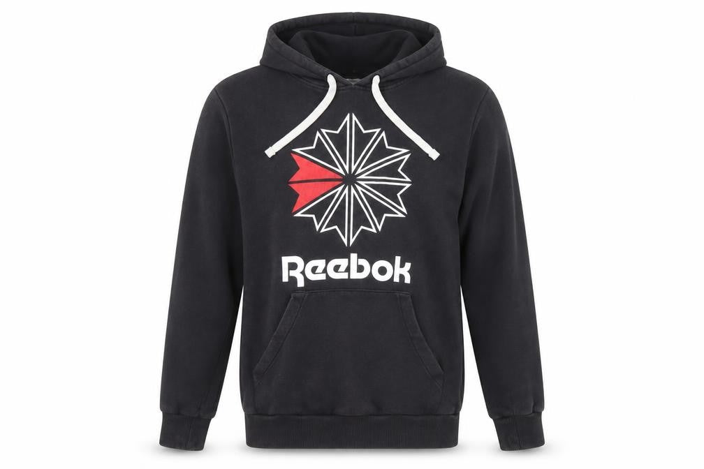 Mens UK Size M Reebok Black Pullover Hoodie