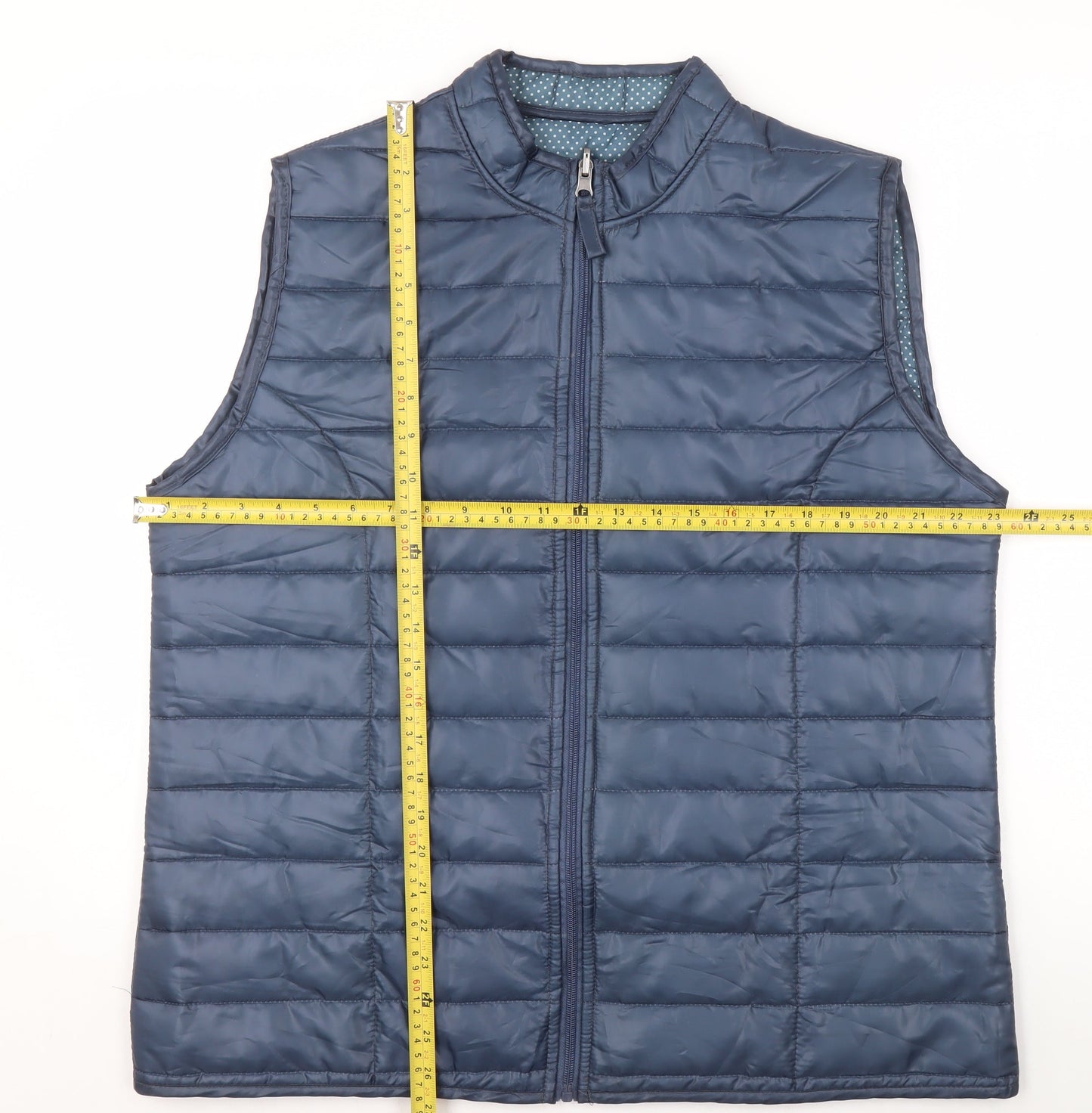 Damart Womens Blue Puffer Quilted Zip Waistcoat Size 18
