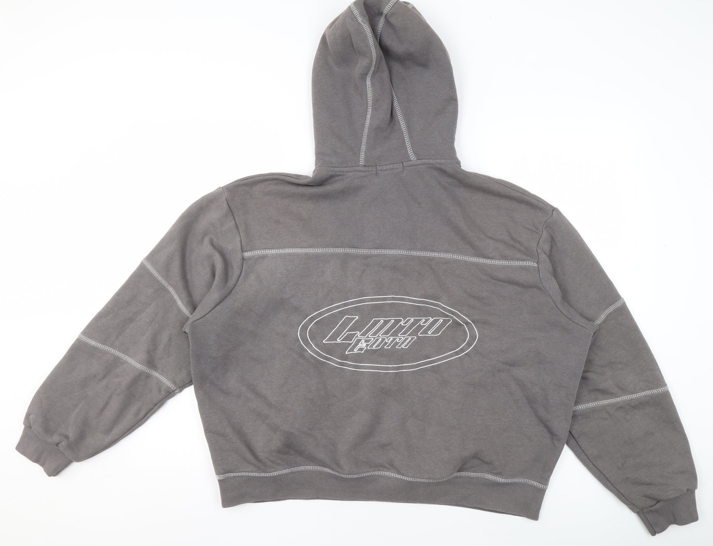 Mens UK Size M boohooMAN Grey 1/2 Zip Hoodie