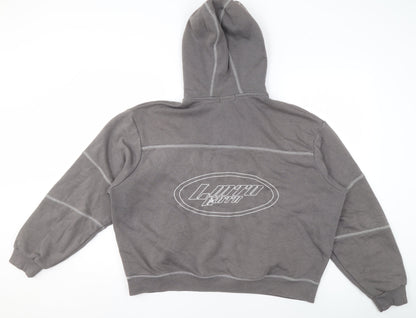 Mens UK Size M boohooMAN Grey 1/2 Zip Hoodie