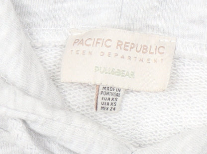 Teens UK Size XS Pull & Bear Grey Pullover Hoodie