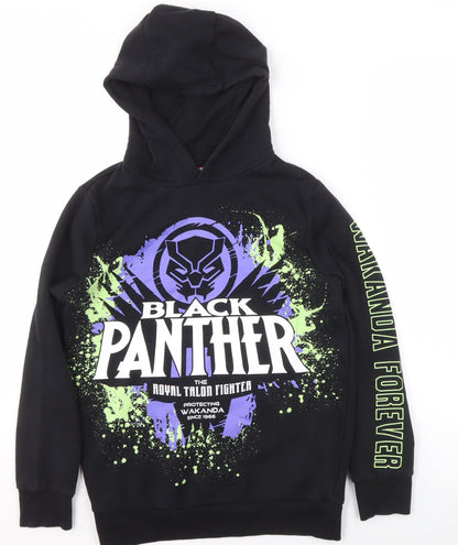Boys UK Size 10-11 Years Marvel Black Pullover Hoodie