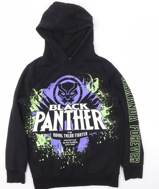 Boys UK Size 10-11 Years Marvel Black Pullover Hoodie