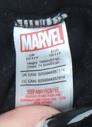 Boys UK Size 10-11 Years Marvel Black Pullover Hoodie