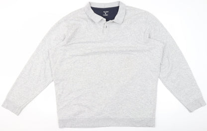 Mens UK Size 2XL James Pringle Grey Henley Sweatshirt