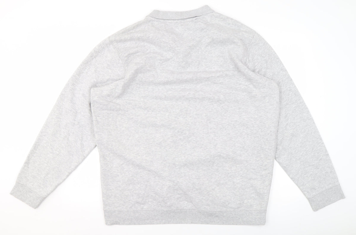 Mens UK Size 2XL James Pringle Grey Henley Sweatshirt