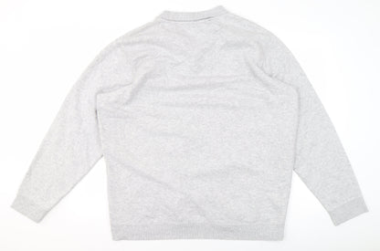 Mens UK Size 2XL James Pringle Grey Henley Sweatshirt
