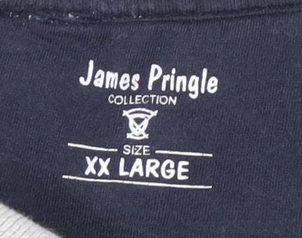 Mens UK Size 2XL James Pringle Grey Henley Sweatshirt
