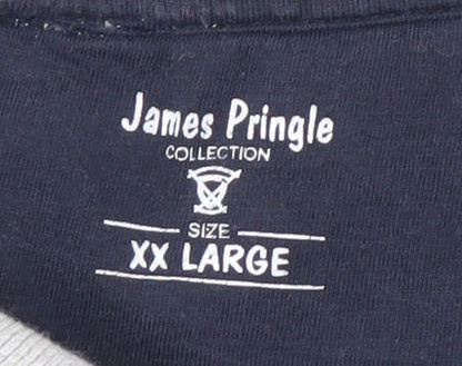 Mens UK Size 2XL James Pringle Grey Henley Sweatshirt