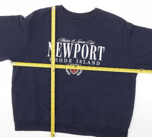 Hollister Women Navy Blue Newport Rhode Island Pullover Sweatshirt M