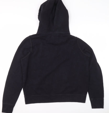 Abercrombie & Fitch Women's Black Pullover Hoodie L Logo New York