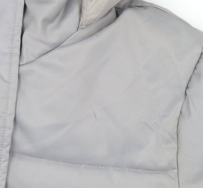 New Look Women Grey Hooded Puffer Jacket Size 10 Winter Coat