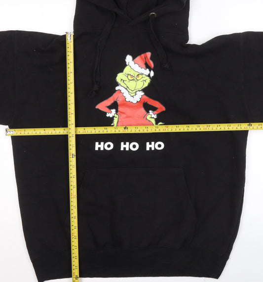 Mens UK Size L Cotton Ridge Black Pullover Hoodie