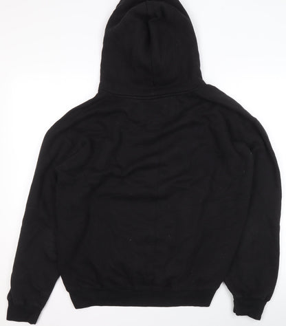 Mens UK Size L Cotton Ridge Black Pullover Hoodie