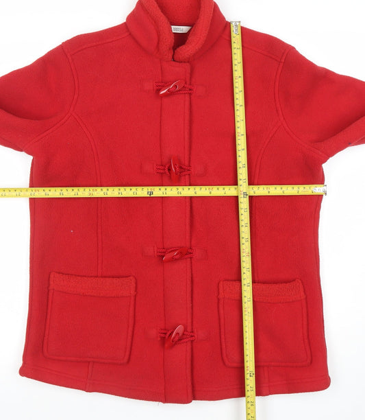 Womens UK Size 12 Marks and Spencer Red Duffle Coat