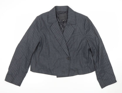 Marks and Spencer Autograph Women’s Grey Pinstripe Wool Blazer Size 16