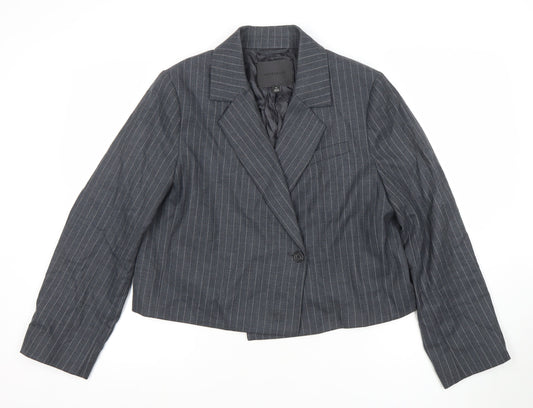 Marks and Spencer Autograph Women’s Grey Pinstripe Wool Blazer Size 16