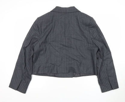 Marks and Spencer Autograph Women’s Grey Pinstripe Wool Blazer Size 16