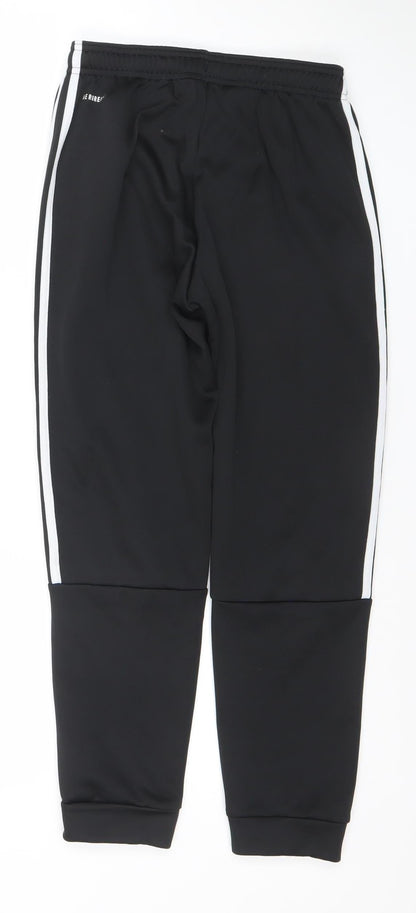 adidas Boys Black 11-12 Years Tapered Track Pants Recycled Polyester