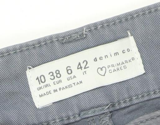 Primark Women’s Grey Straight Leg Jeans Size 10 Regular Denim
