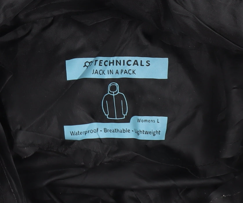 Womens UK Size L Technicals Black Rain Coat