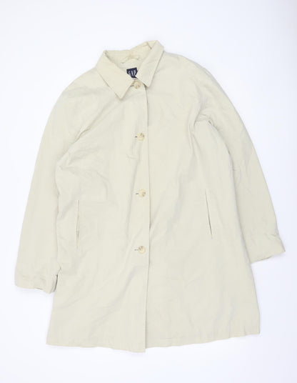 GAP Women Beige XL Mid-Length Cotton Trench Coat