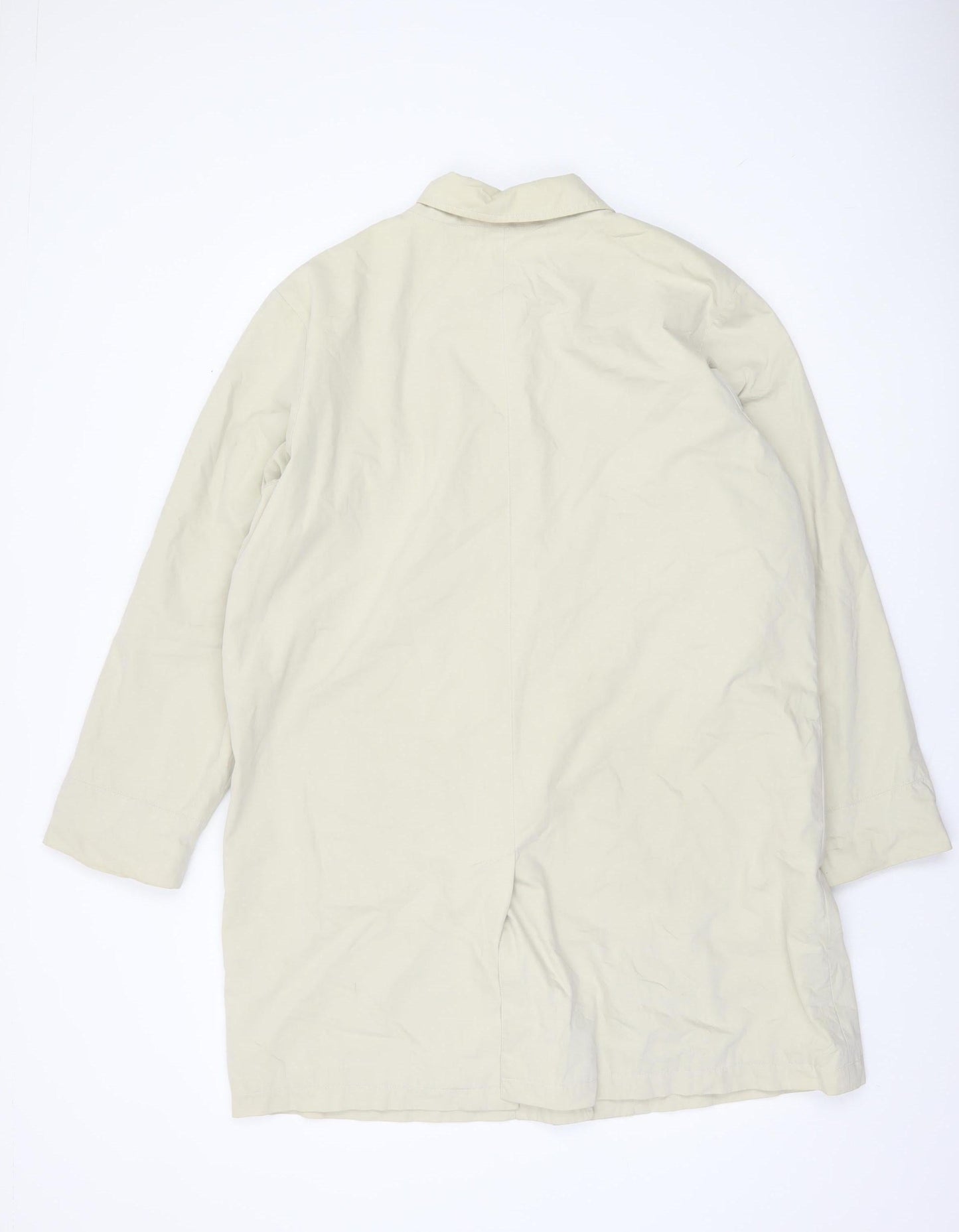 GAP Women Beige XL Mid-Length Cotton Trench Coat