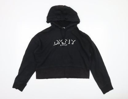 DKNY Sport Women's Black Hoodie Medium 100% Cotton Pullover