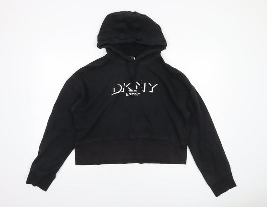 DKNY Sport Women's Black Hoodie Medium 100% Cotton Pullover