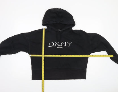 DKNY Sport Women's Black Hoodie Medium 100% Cotton Pullover