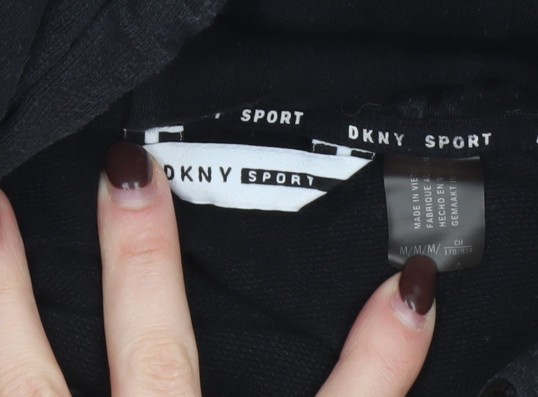DKNY Sport Women's Black Hoodie Medium 100% Cotton Pullover