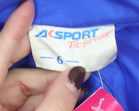 Womens UK Size 6 AK Sport Blue Windbreaker Coat