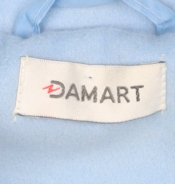 Damart Women Blue Hooded Mid Length Coat Size 14 Lined Casual