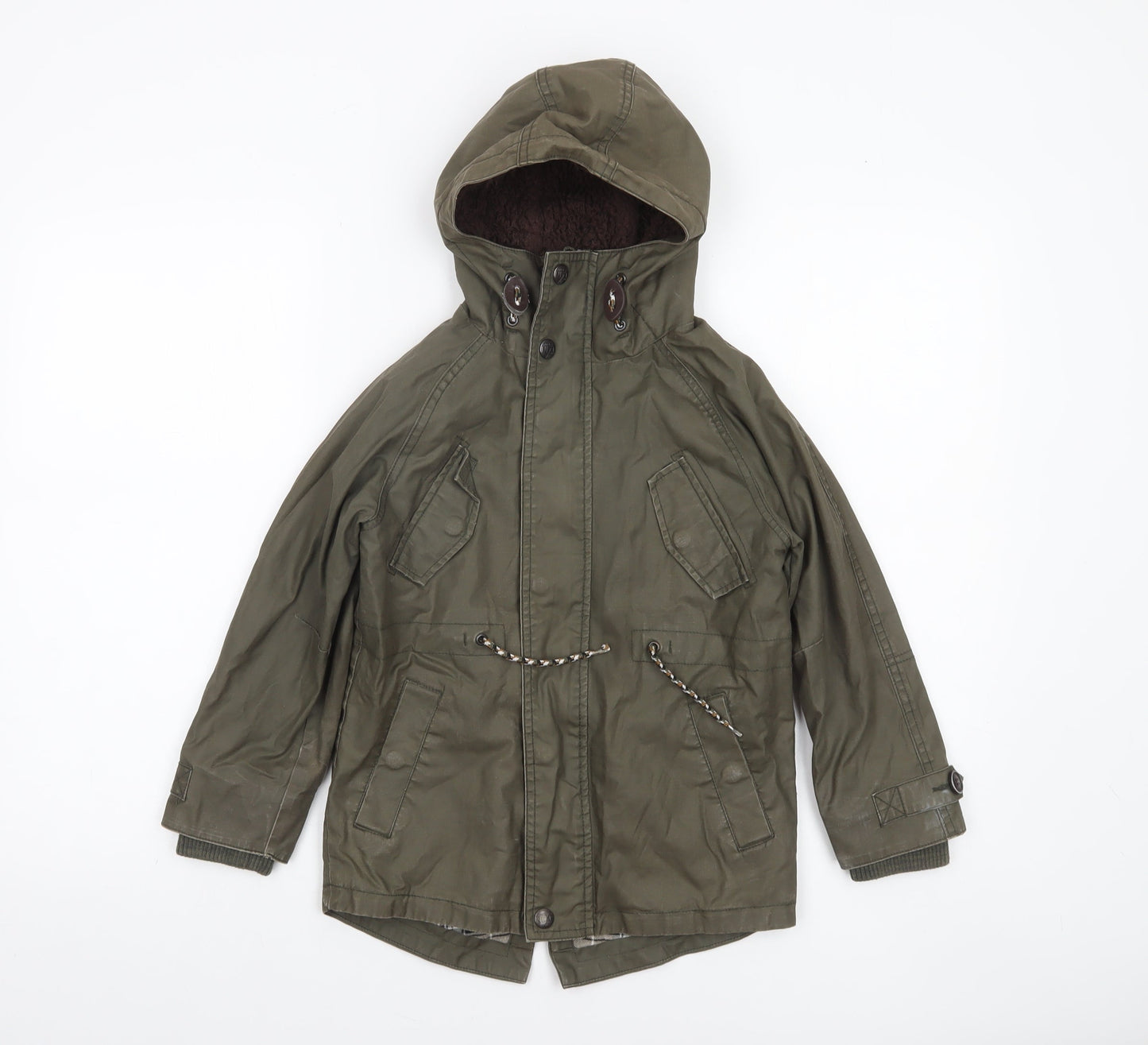 Boys UK Size 6 Years NEXT Green Parka Coat