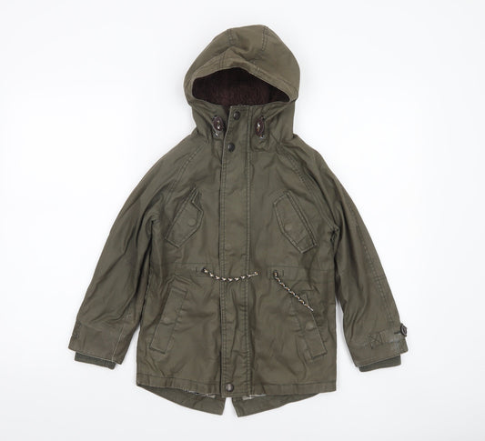Boys UK Size 6 Years NEXT Green Parka Coat