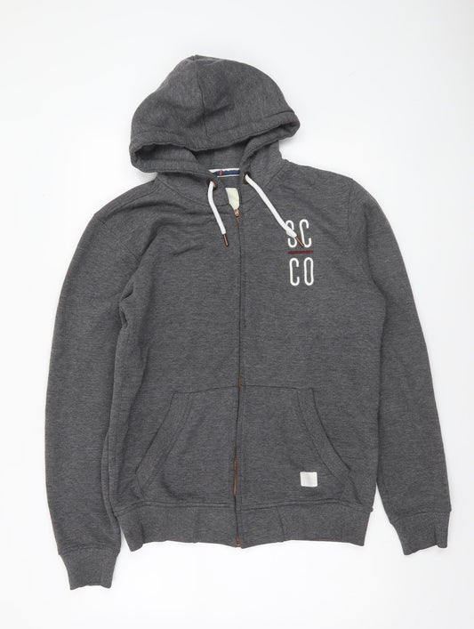 Mens UK Size L SoulCal & Co Grey Full Zip Hoodie