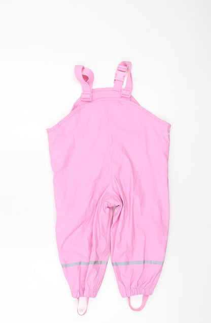 Lupilu Pink Waterproof Ski Salopettes Unisex Baby 18-24 Months Adjustable Lined